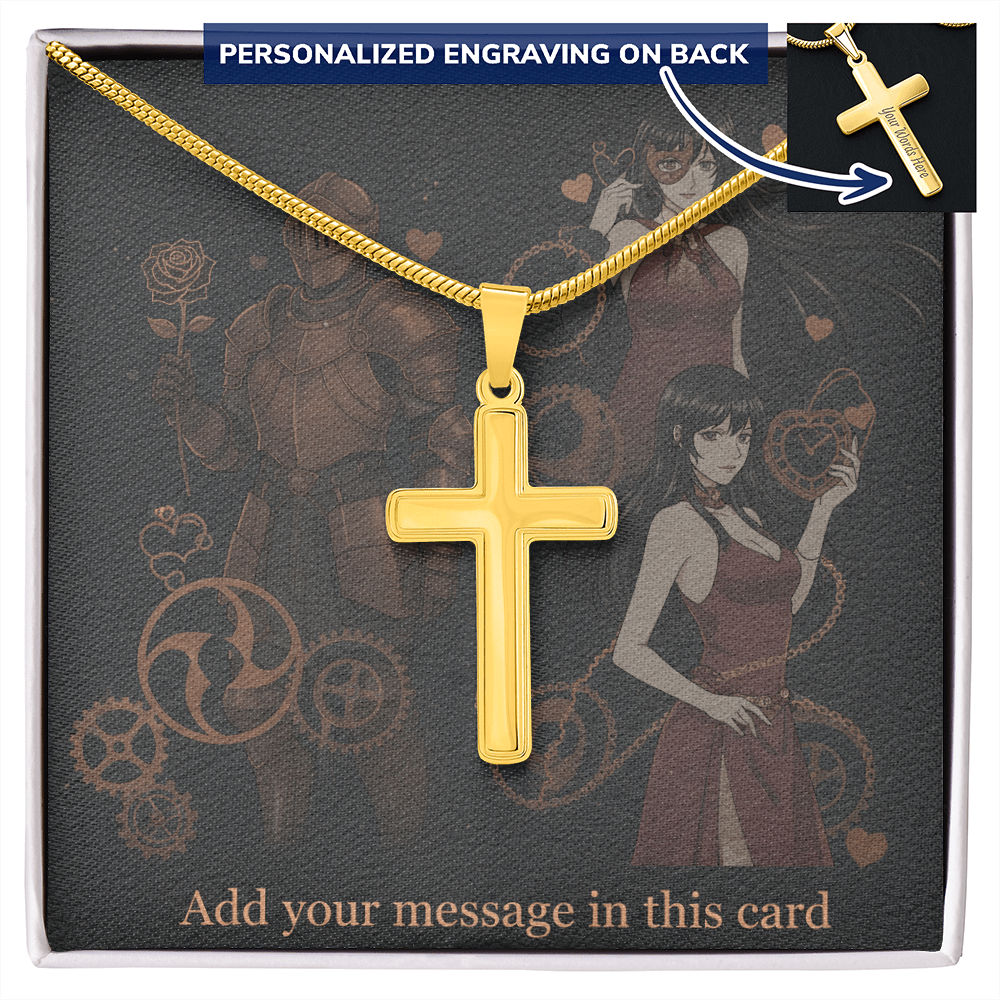 Lit Box Personalized Custom Valentine's Day Necklace for HIM + Engraved Personalized Card Set | Gift for Boyfriend, Husband, Anniversary, Birthday