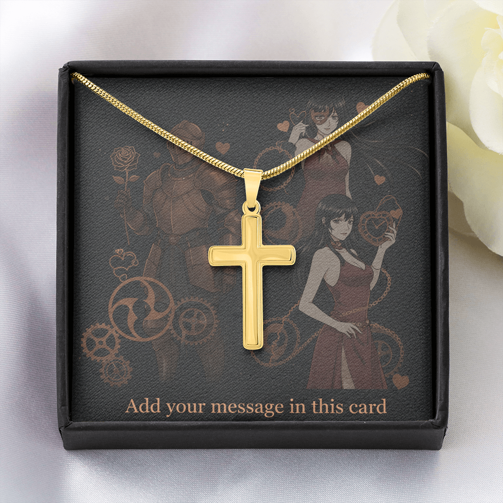 Lit Box Personalized Custom Valentine's Day Necklace for HIM + Engraved Personalized Card Set | Gift for Boyfriend, Husband, Anniversary, Birthday