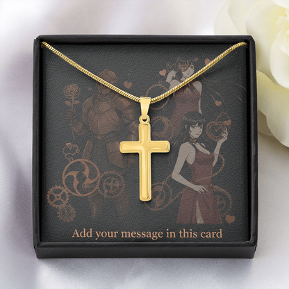 Lit Box Personalized Custom Valentine's Day Necklace for HIM + Engraved Personalized Card Set | Gift for Boyfriend, Husband, Anniversary, Birthday