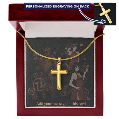 Lit Box Personalized Custom Valentine's Day Necklace for HIM + Engraved Personalized Card Set | Gift for Boyfriend, Husband, Anniversary, Birthday