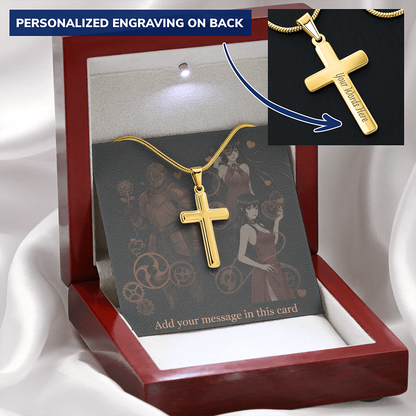 Lit Box Personalized Custom Valentine's Day Necklace for HIM + Engraved Personalized Card Set | Gift for Boyfriend, Husband, Anniversary, Birthday