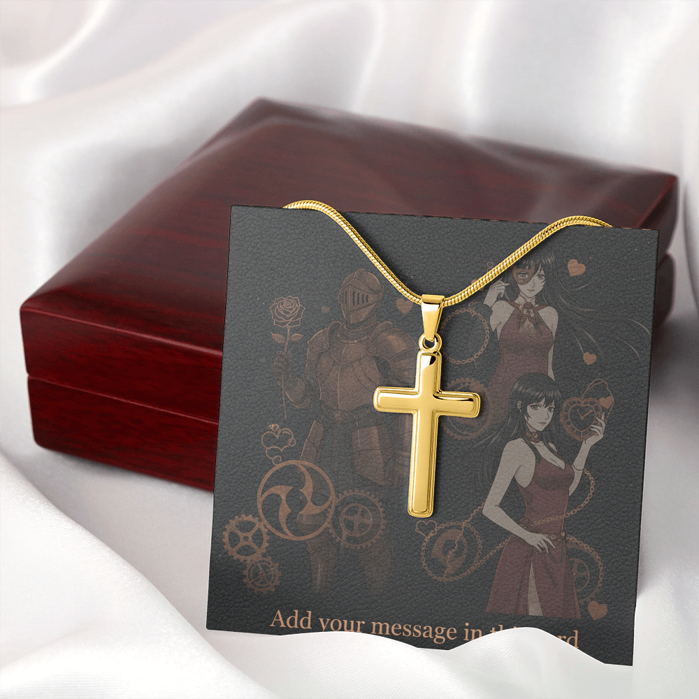Lit Box Personalized Custom Valentine's Day Necklace for HIM + Engraved Personalized Card Set | Gift for Boyfriend, Husband, Anniversary, Birthday