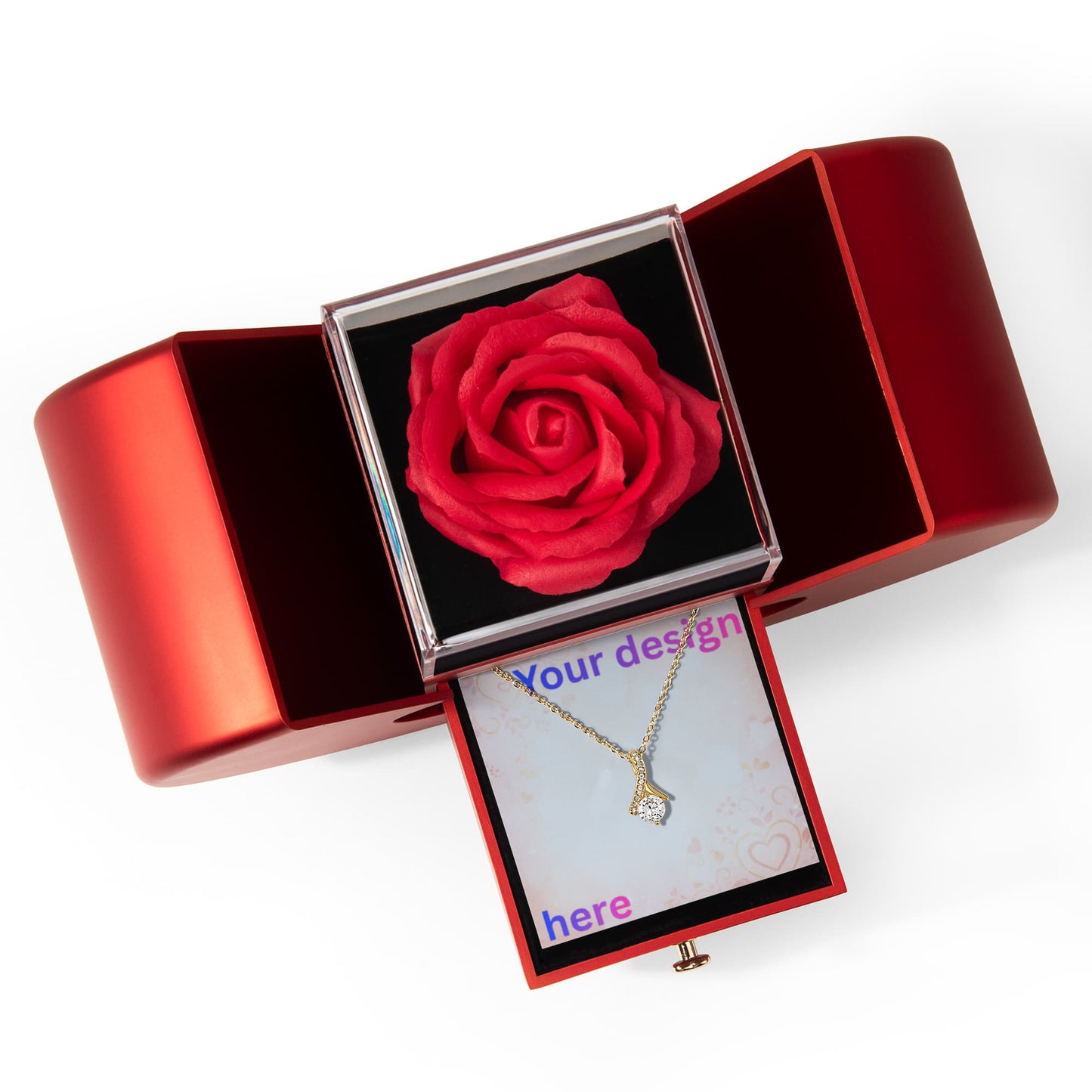 Custom Engraved Valentine Necklace + Personalized Message Card | Romantic Gift Wife Girlfriend Anniversary