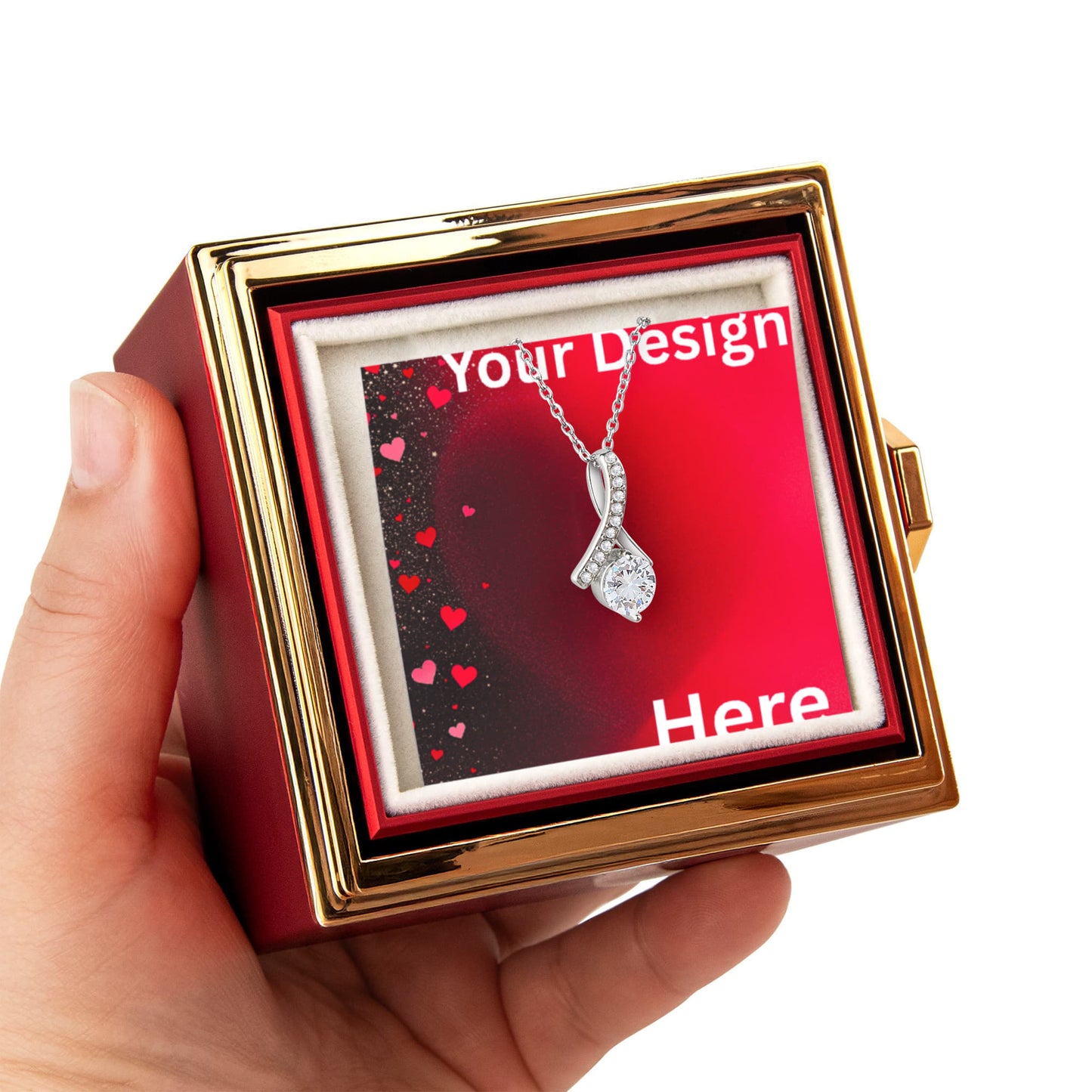 Personalized Necklace Gift with Custom Card - Valentine's Day Jewelry | Wife Girlfriend Anniversary Mom