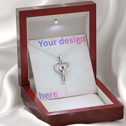 Custom Valentine's Day Necklace + Personalized Card Set | Gift for Girlfriend Wife Anniversary Birthday
