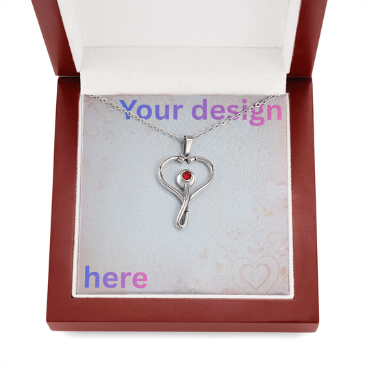 Custom Valentine's Day Necklace + Personalized Card Set | Gift for Girlfriend Wife Anniversary Birthday