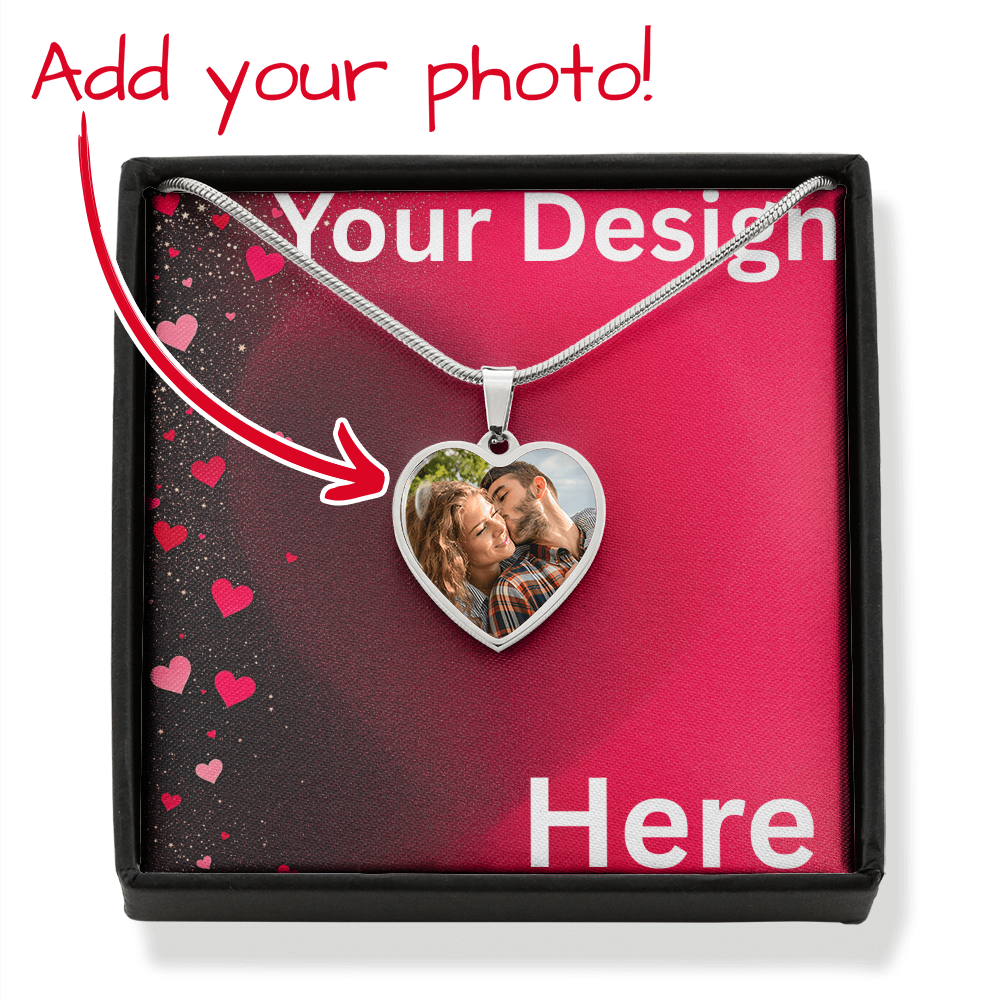 Custom Valentine's Day Necklace + engraved Personalized Card Set | Romantic Jewelry Wife Girlfriend Anniversary