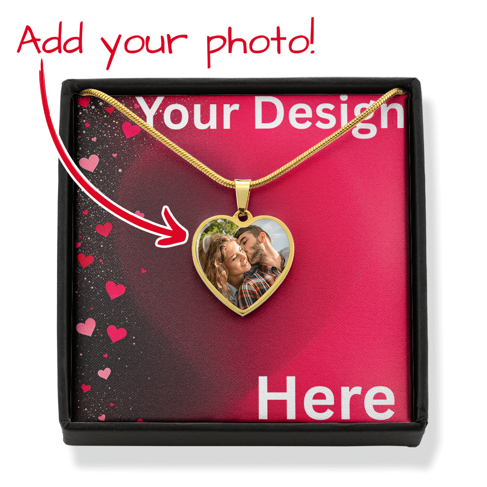 Custom Valentine's Day Necklace + engraved Personalized Card Set | Romantic Jewelry Wife Girlfriend Anniversary