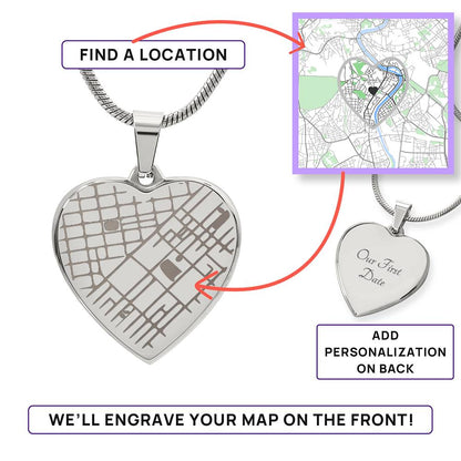 Engraved Valentine's Day Necklace with Custom Love Message Card | Gift for Husband Boyfriend Anniversary