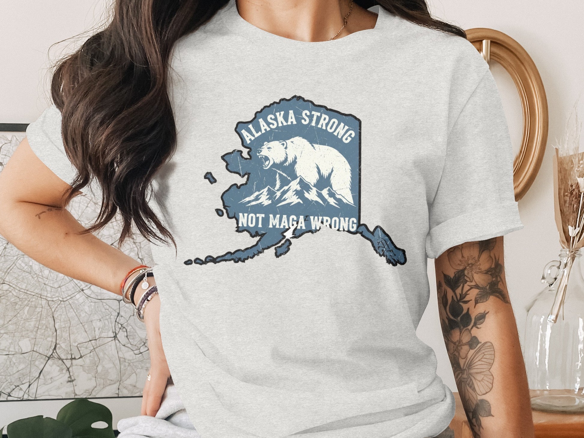 Alaska Strong Not Maga Wrong Graphic T-Shirt product type