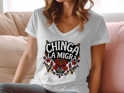 Bold Chinga La Migra Statement T-shirt product