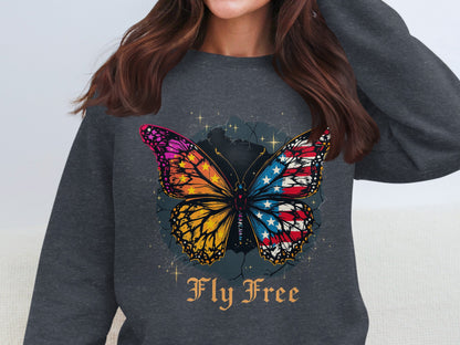 Fly Free Butterfly Graphic Long Sleeve Shirt product