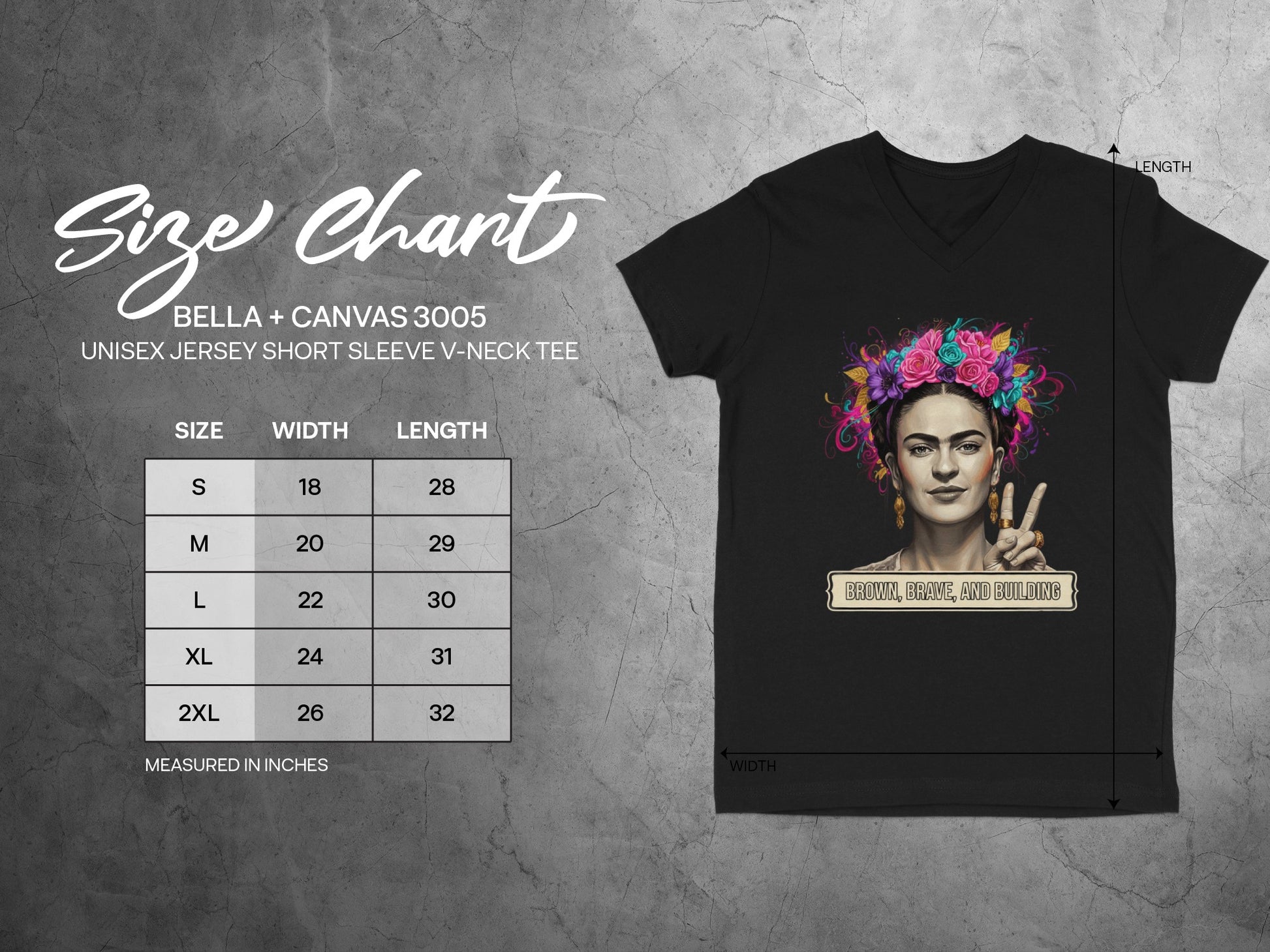 Brown Black and Building V Neck Tee