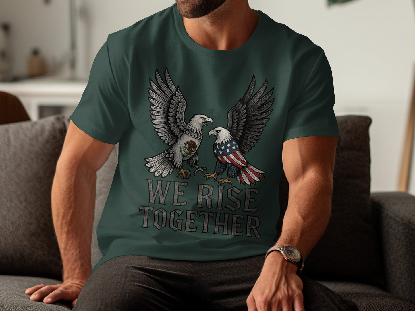 We Rise Together Patriotic Eagles T-shirt product