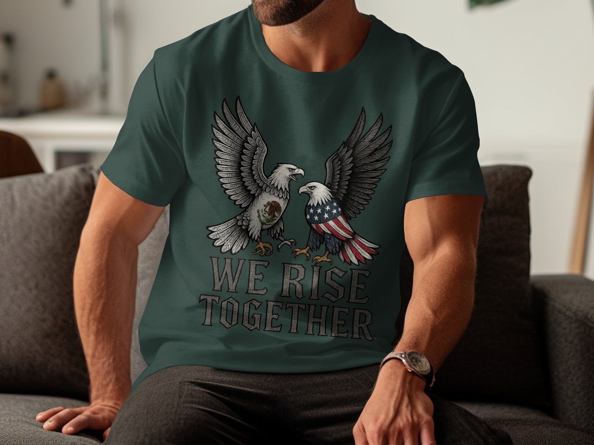 We Rise Together Patriotic Eagles T-shirt product