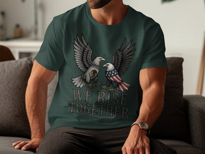 We Rise Together Patriotic Eagles T-shirt product