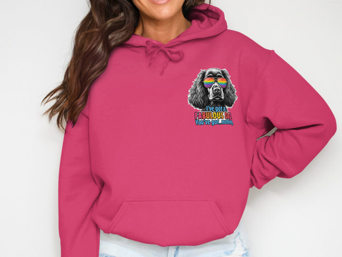 Fabulous Dog Graphic Hoodie with Rainbow Sunglasses product