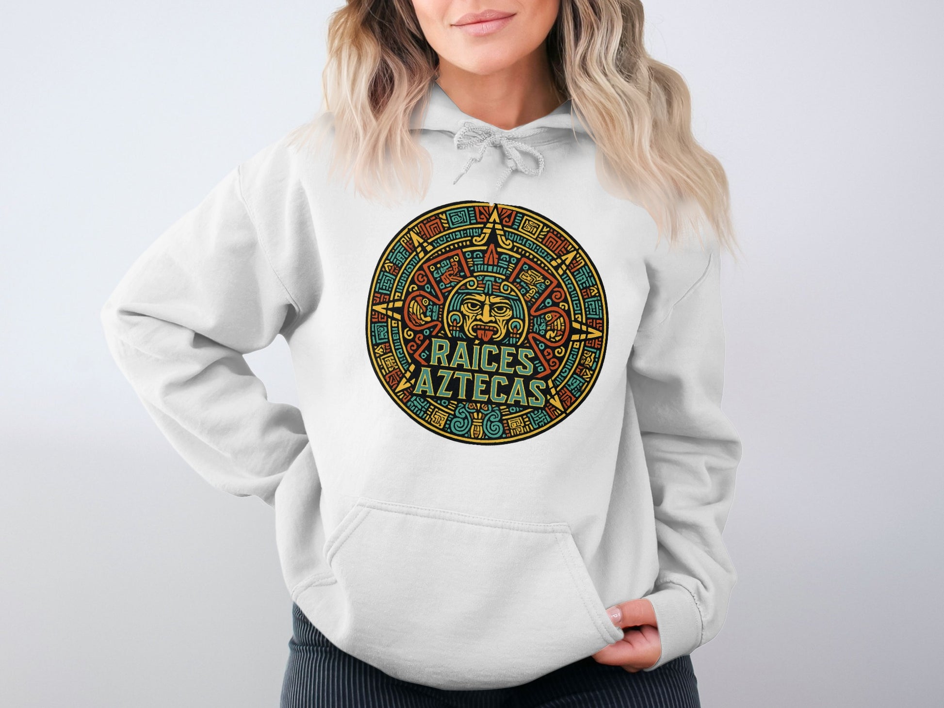 Raices Aztecas Printed Design Hooded Sweatshirt product