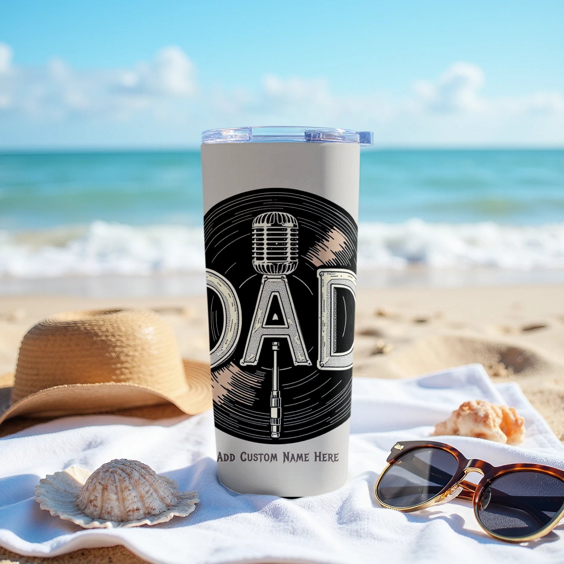 Personalized Dad Microphone Design Tumbler product