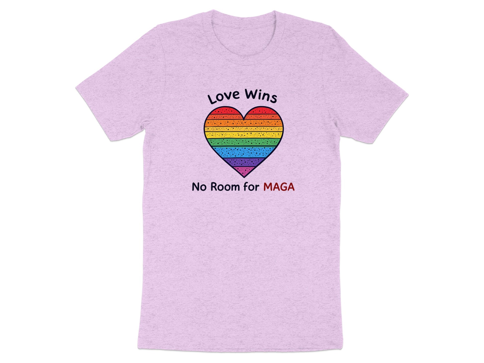 Love Wins No Room for MAGA Heart Design T-Shirt