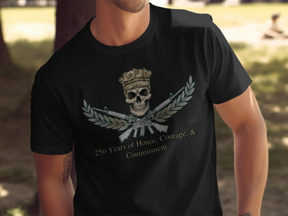 250 Years of Honor Courage Commitment Skull Tee