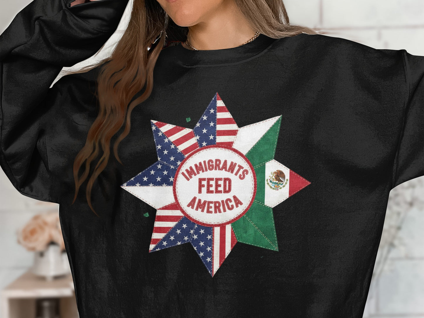 Immigrants Feed America Star Sweatshirt