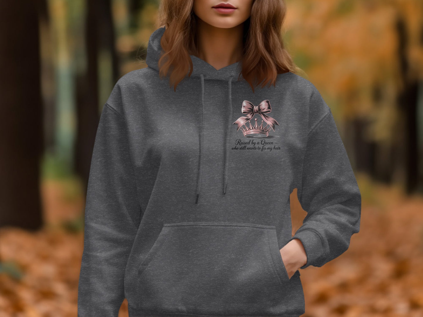 Raised as a Queen Hoodie detailed words for top product