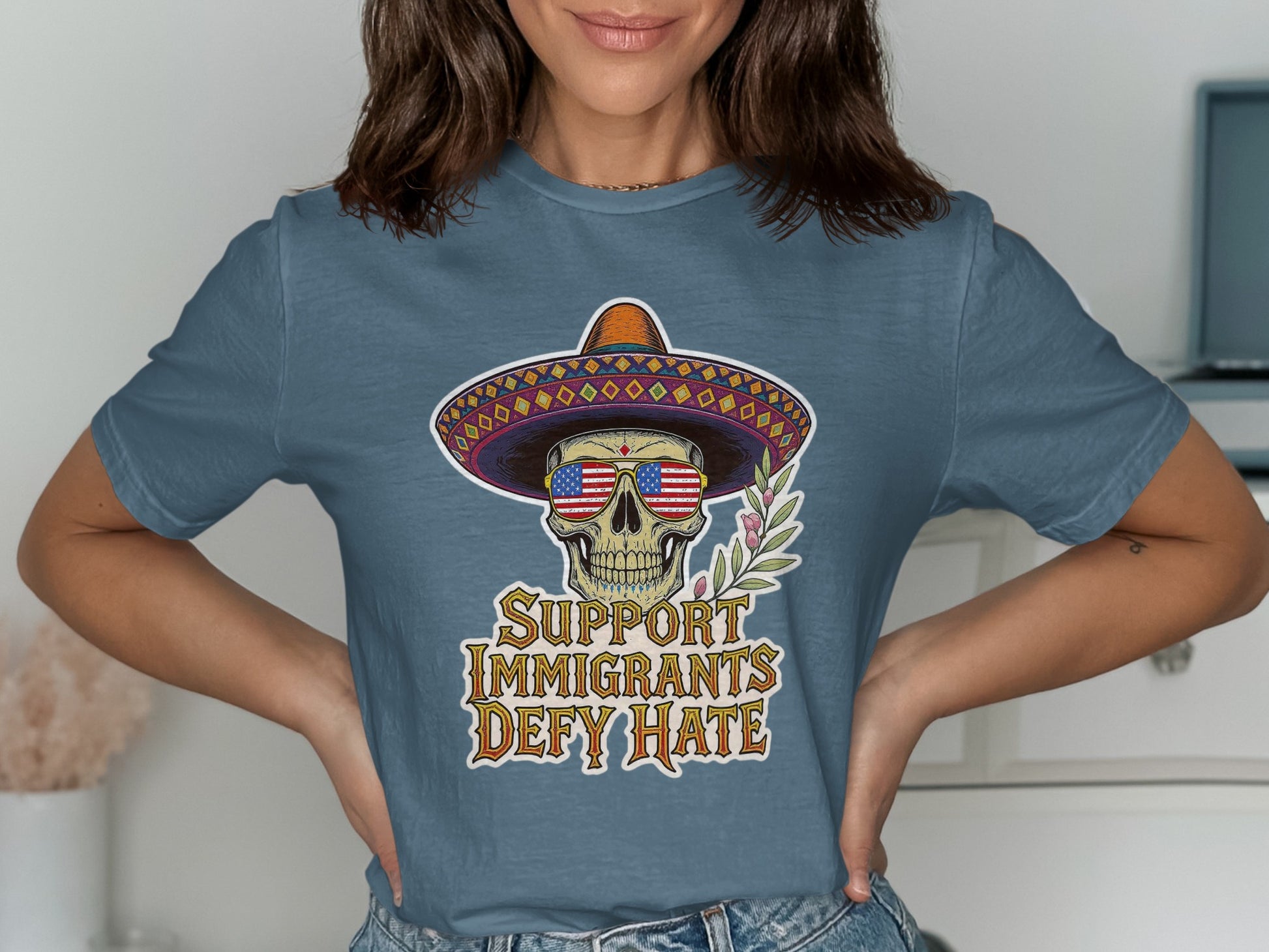 Support Immigrants Defy Hate Graphic T-Shirt product