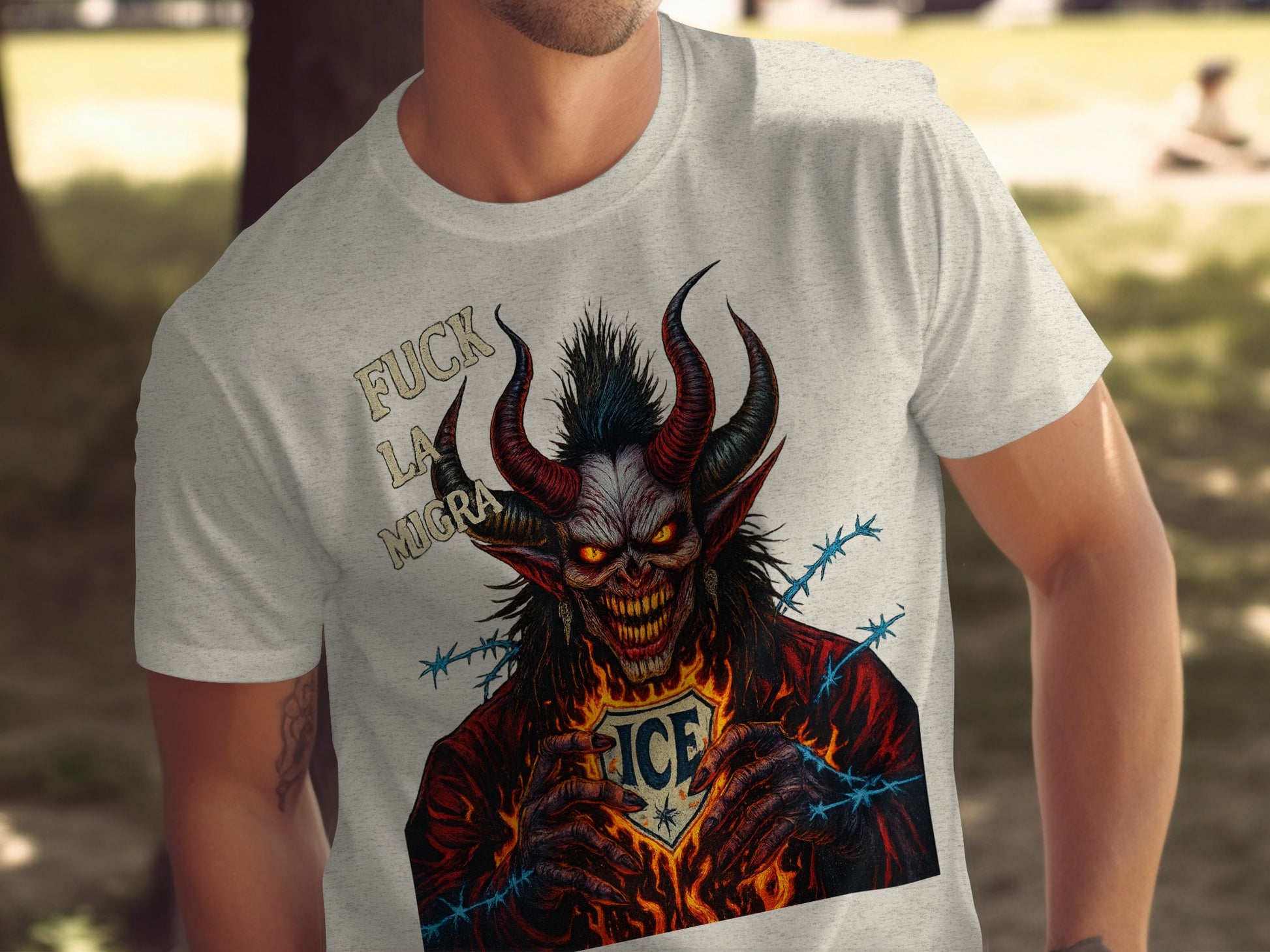Distinctive Demon Print Graphic T-shirt Product Type