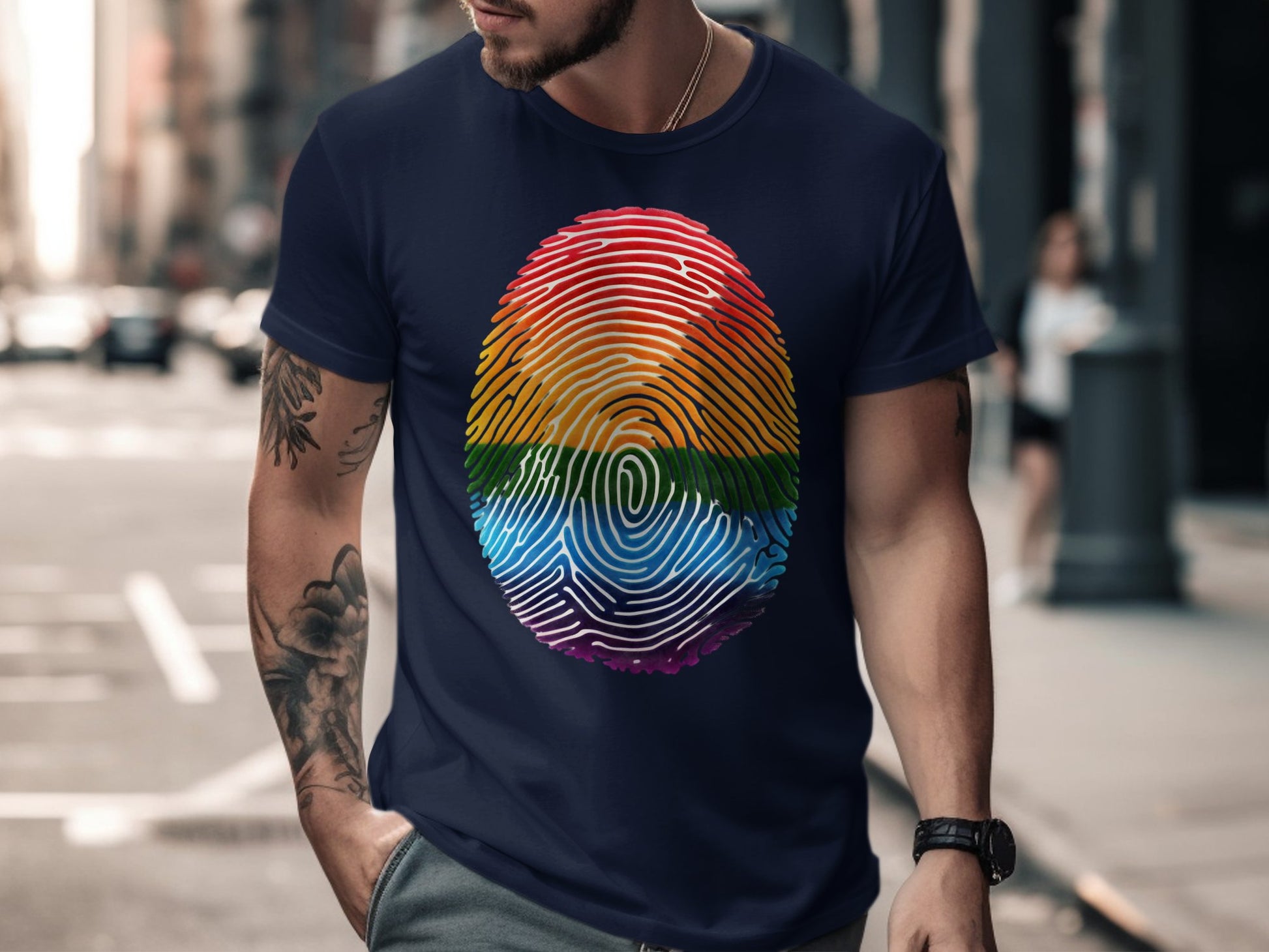 Colorful Fingerprint Design T Shirt Trendy Clothing product