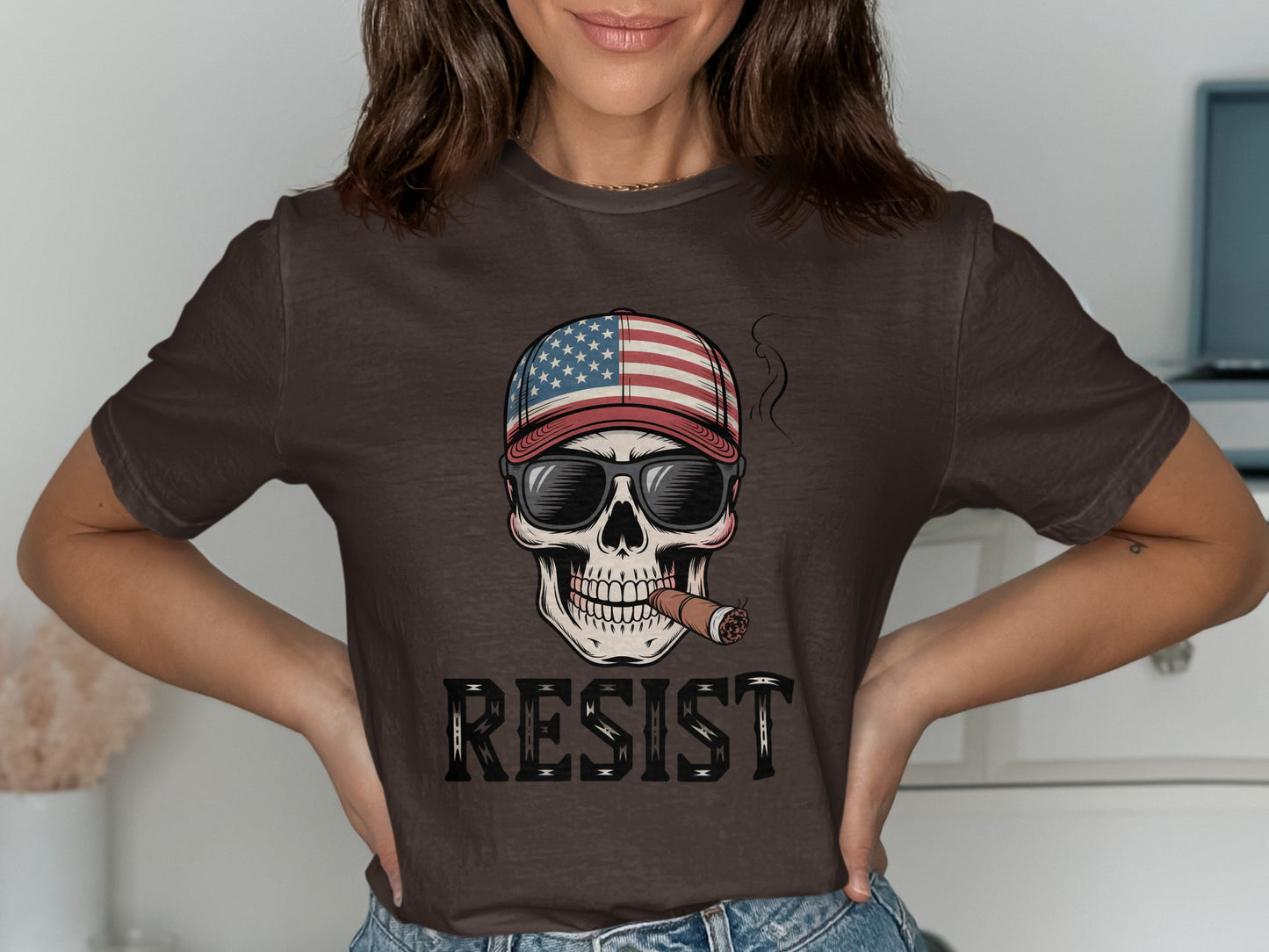 American Skull Resist Graphic Tee Shirt product type