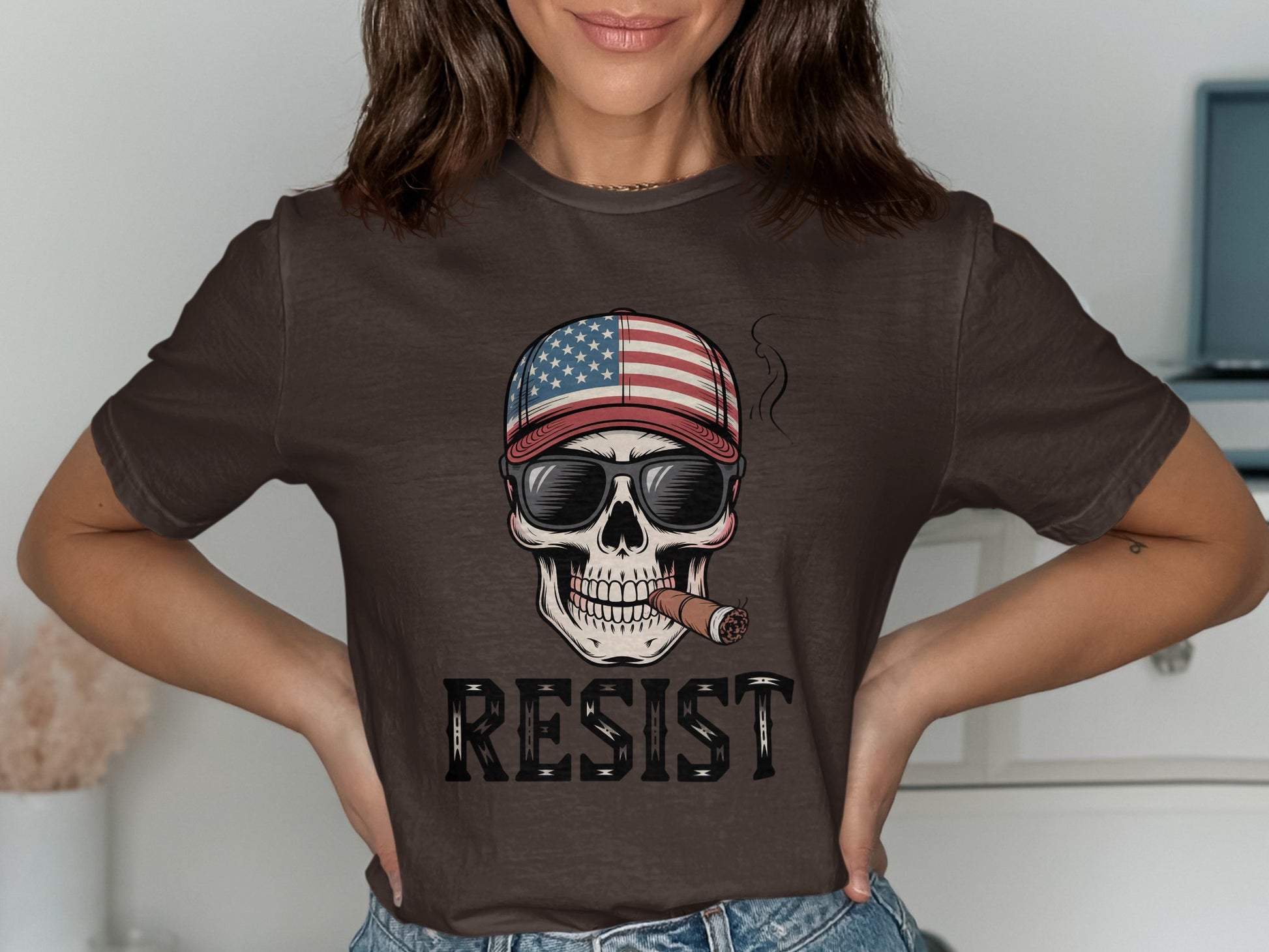 American Skull Resist Graphic Tee Shirt product type