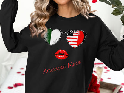 Amexican Made Heart Sunglasses Graphic Sweatshirt product