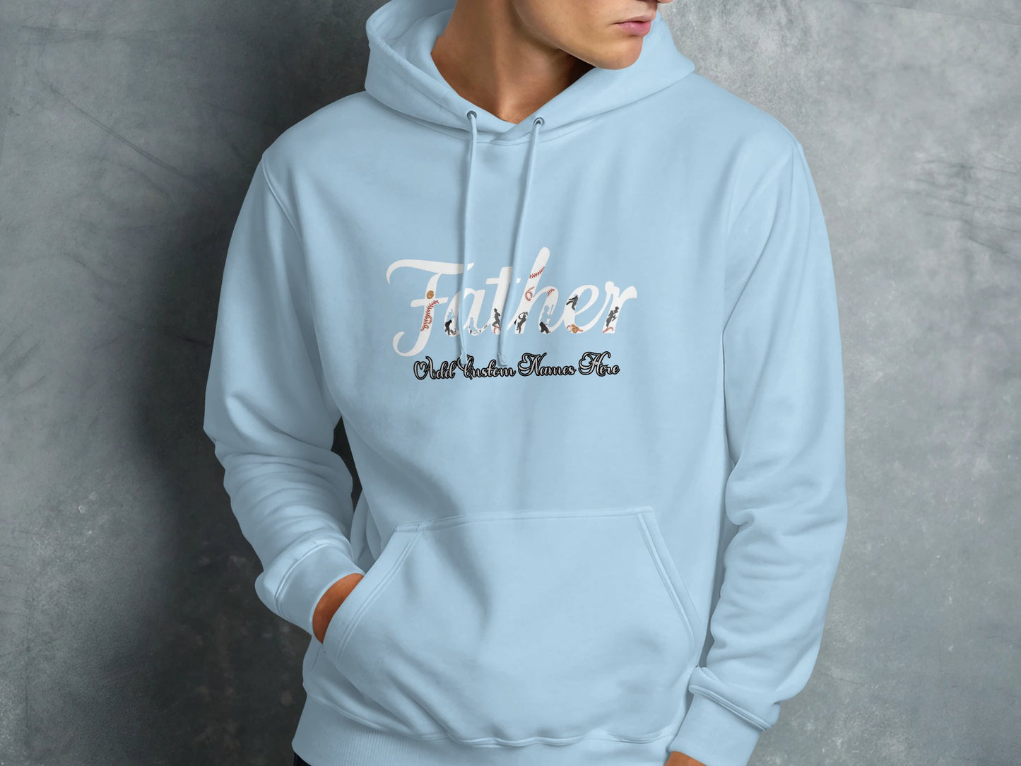 Father White Shadow Theme Blue Hoodie product type