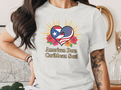 American Born Caribbean Soul Heart T-Shirt