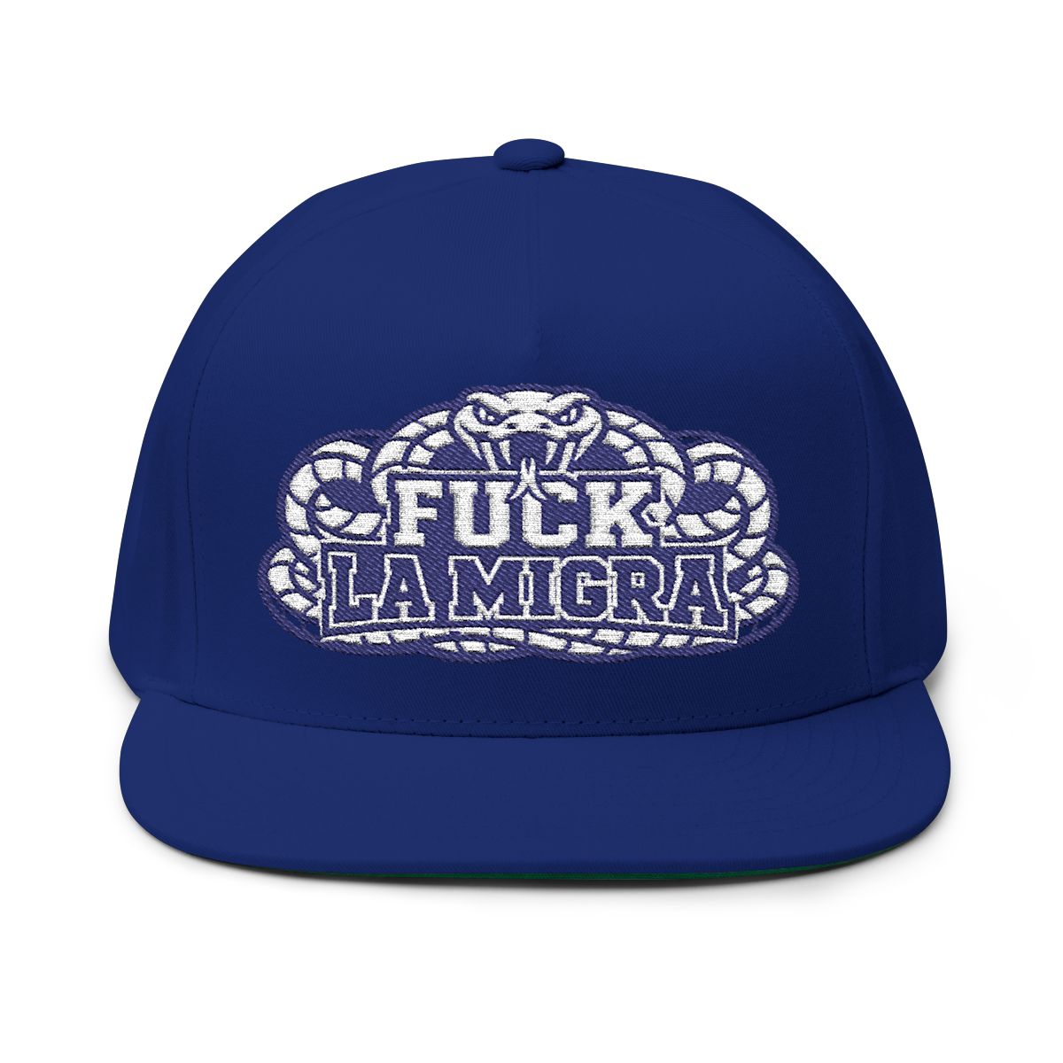 FUCK LA MIGRA Embroidered Blue Hat