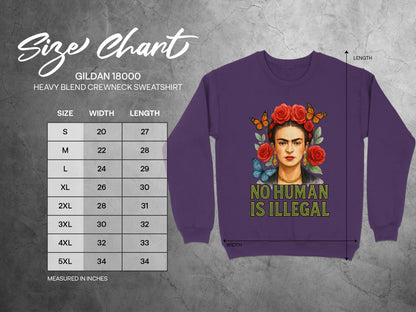No Human Is Illegal Gildan 18000 Crewneck Sweatshirt