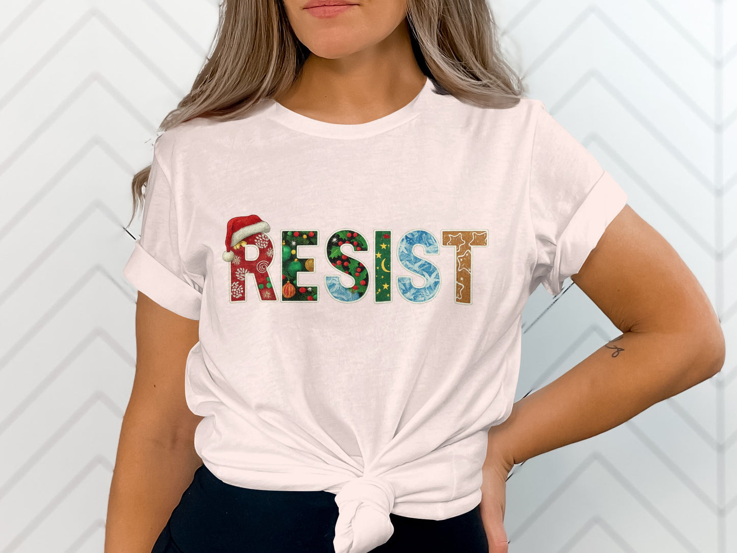 Festive Resist T-Shirt with Holiday Designs