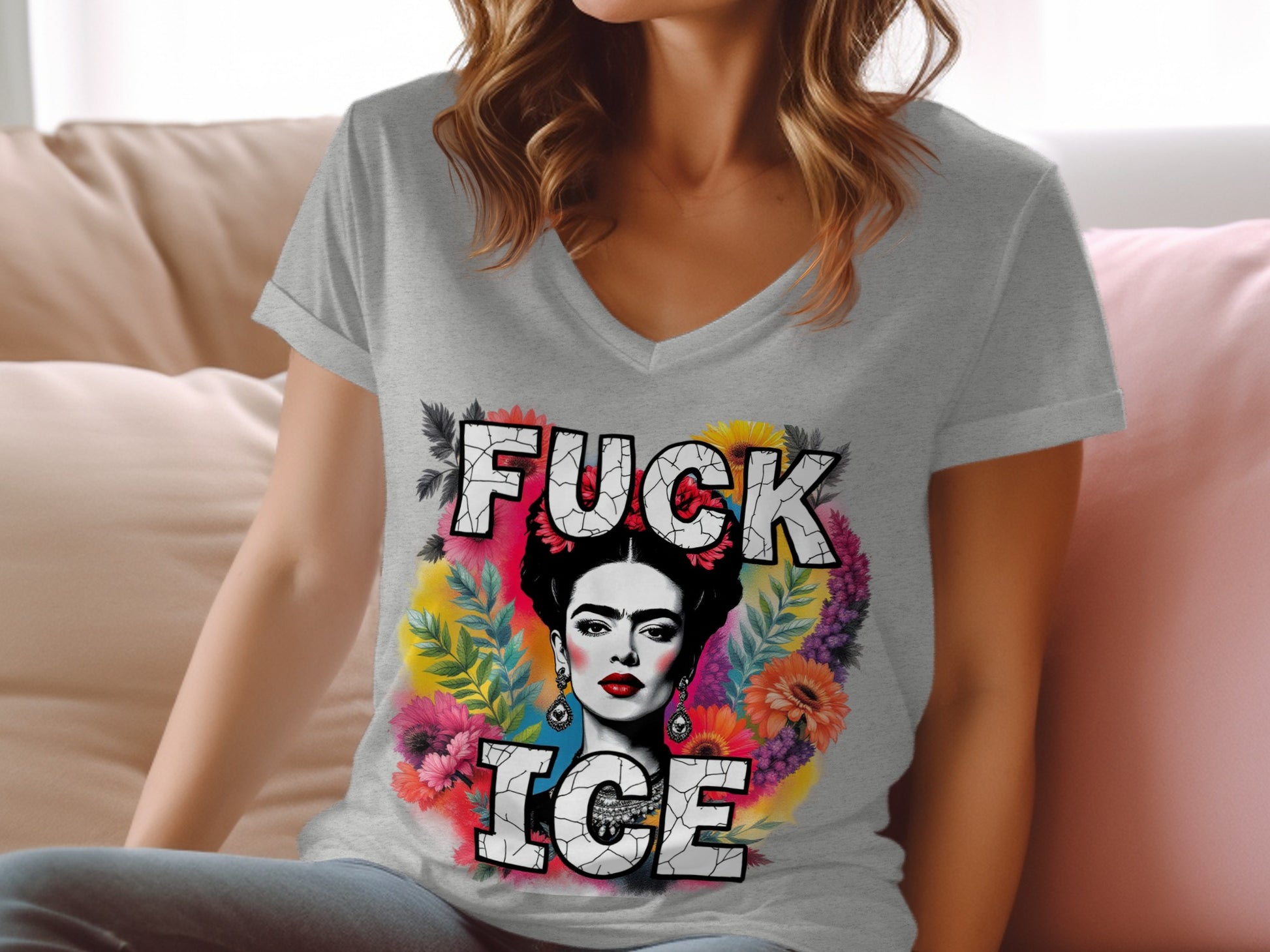 Vibrant Frida Kahlo Graphic Tee with Powerful Message