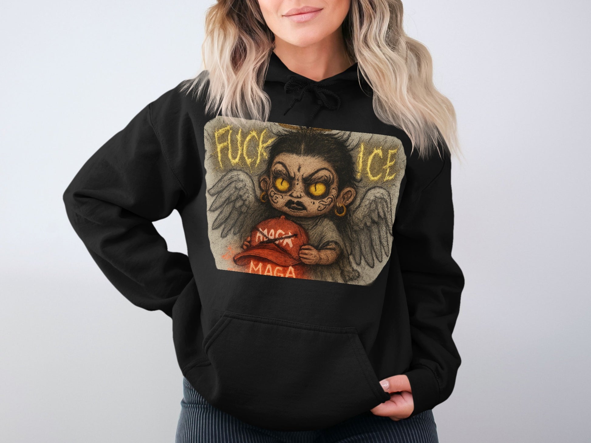 Fuck ICE MAGA Hoodie featuring Rebel Angel product type