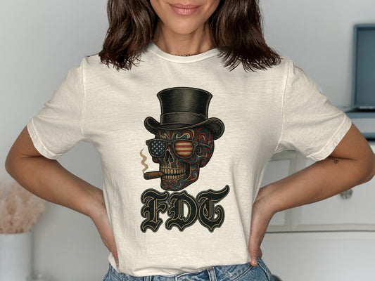 Vintage Skull with Hat and Pipe Graphic T-shirt product