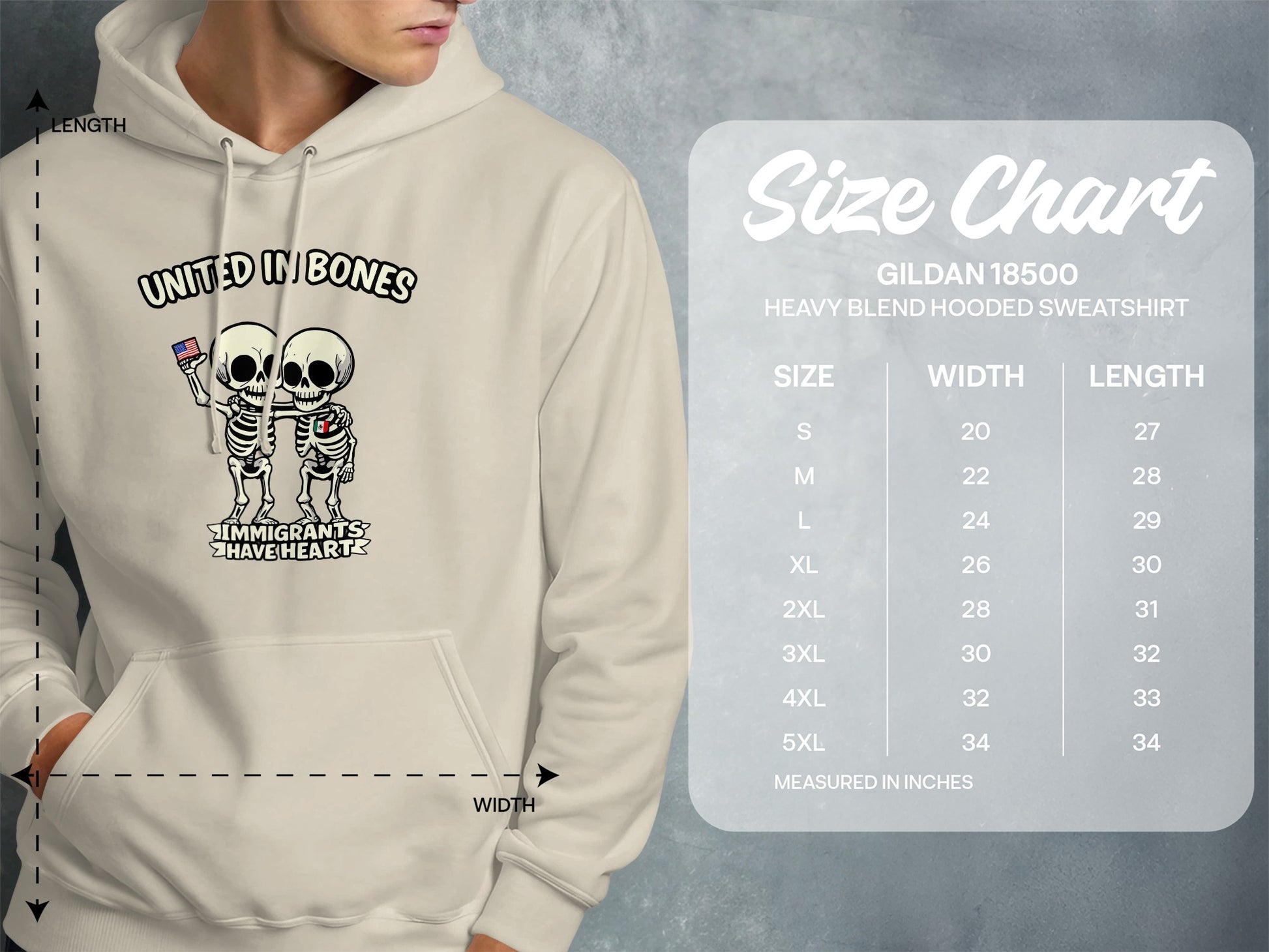 United By Bones Immigrants Have Heart Hooded Sweatshirt product