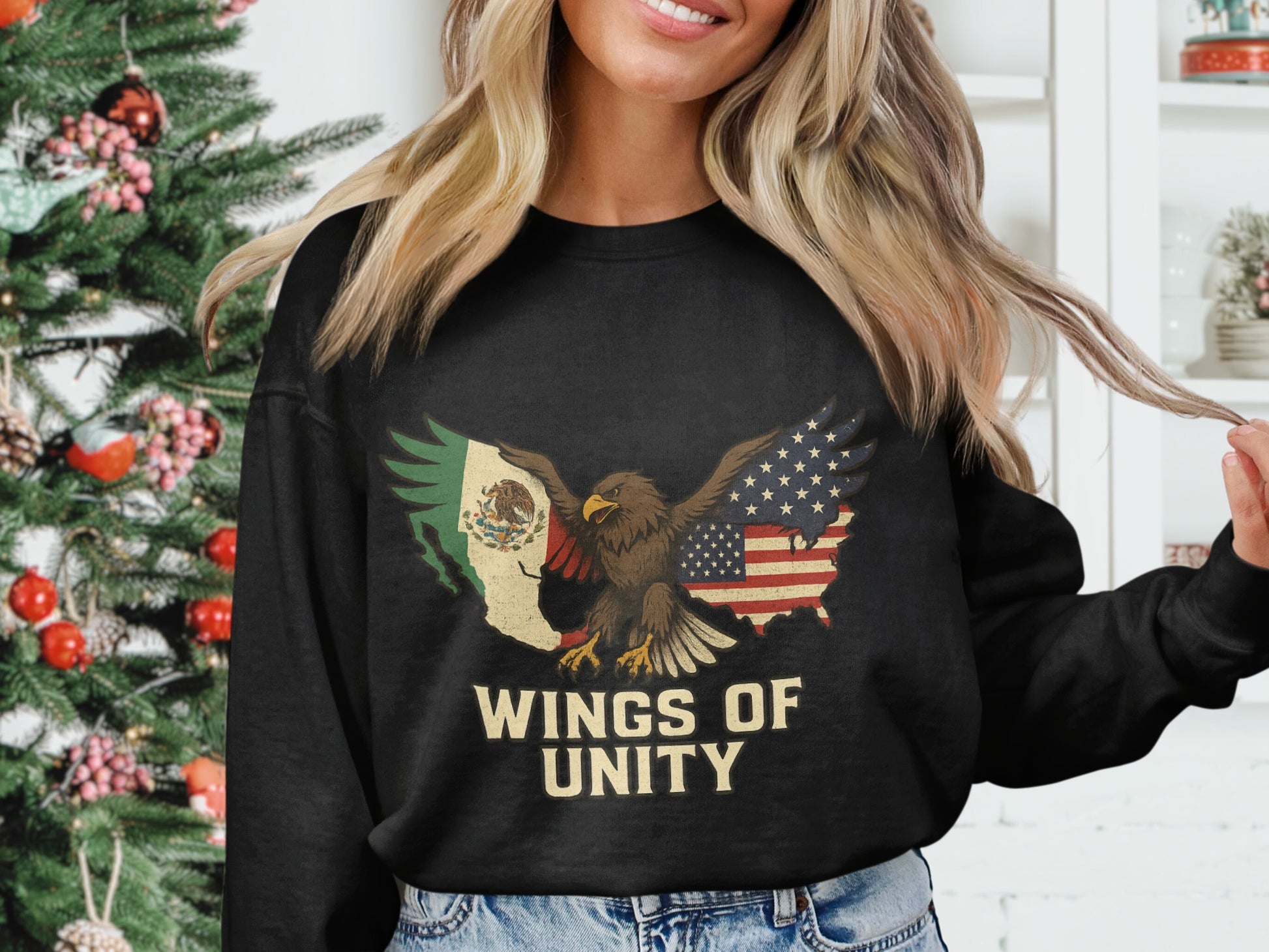Wings of Unity Eagle Design Long Sleeve Top Product