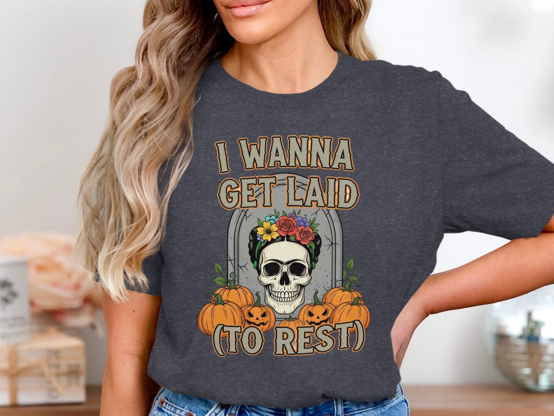 I Wanna Get Laid To Rest Skull Halloween Shirt product