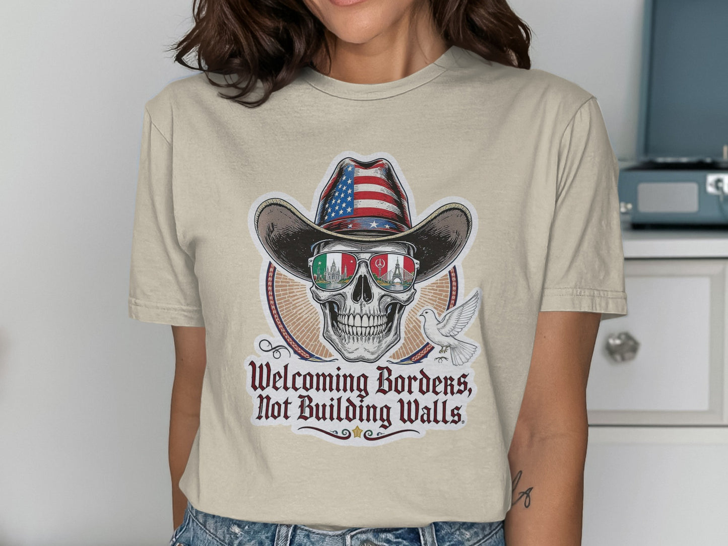 Welcoming Borders Not Building Walls Graphic Tee product type