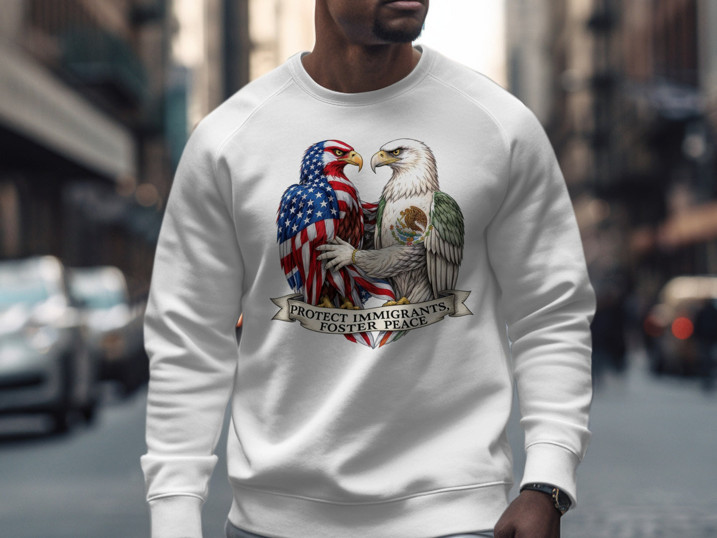 Patriotic Eagles Design Inspire Immigrants Sweatshirt product
