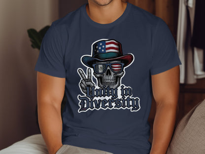 Unity in Diversity Cool Skull USA Flag T-shirt product type