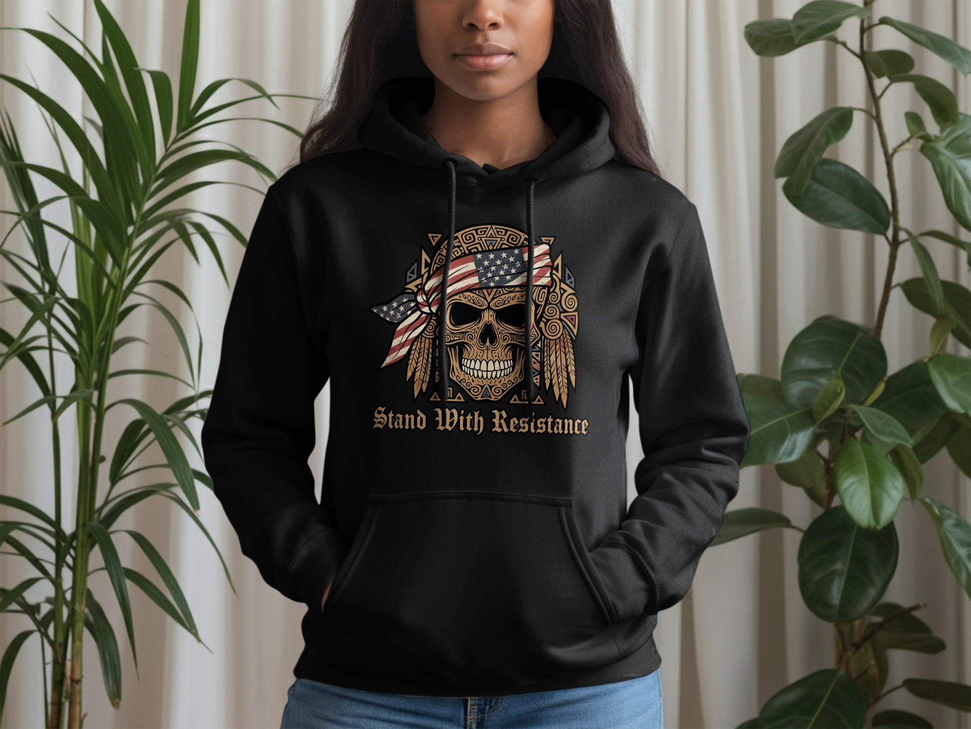 Stand With Resistance Skull Design Hoodie