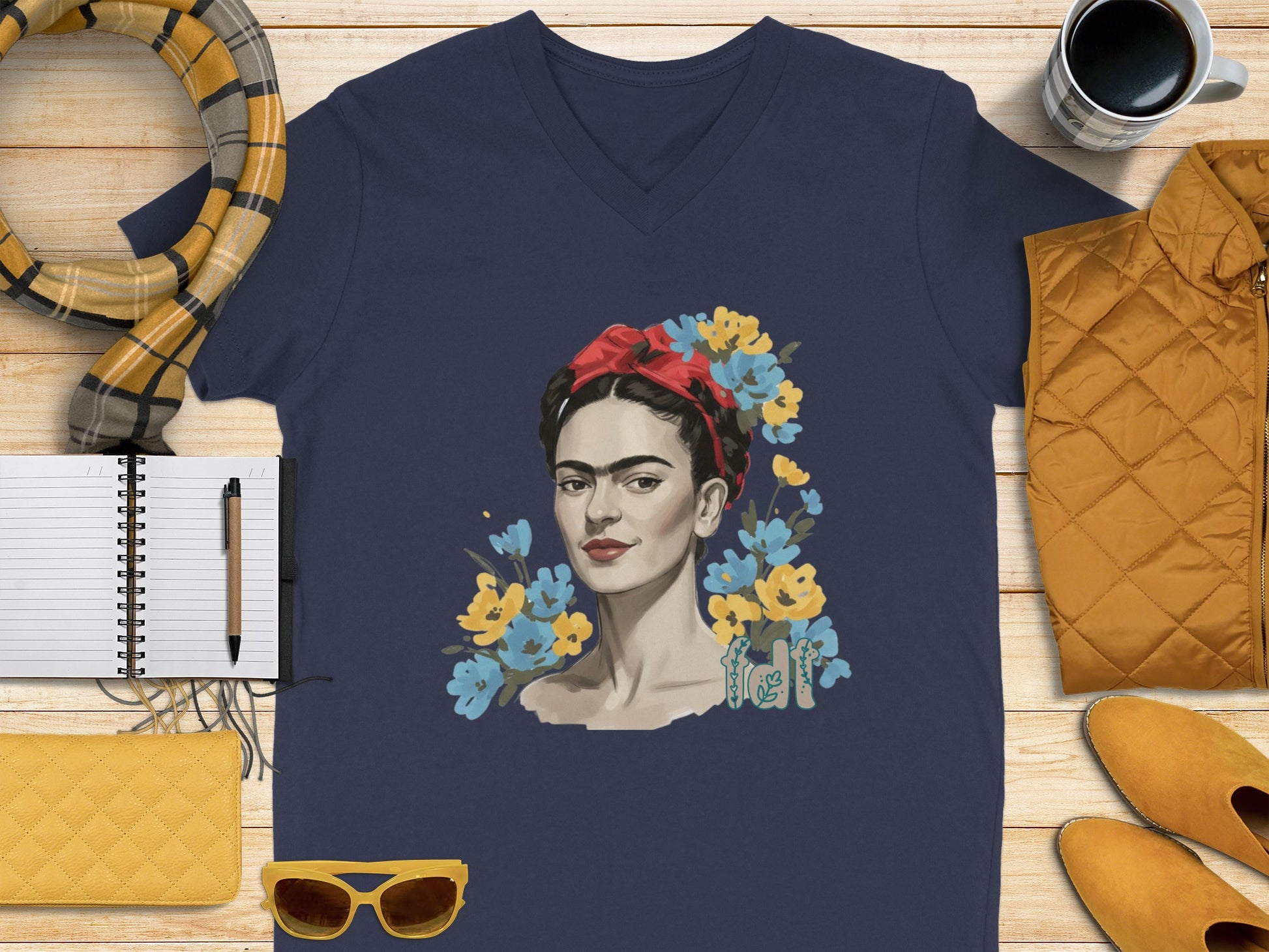 Fashionable V-neck Shirt with Artistic Graphic Design