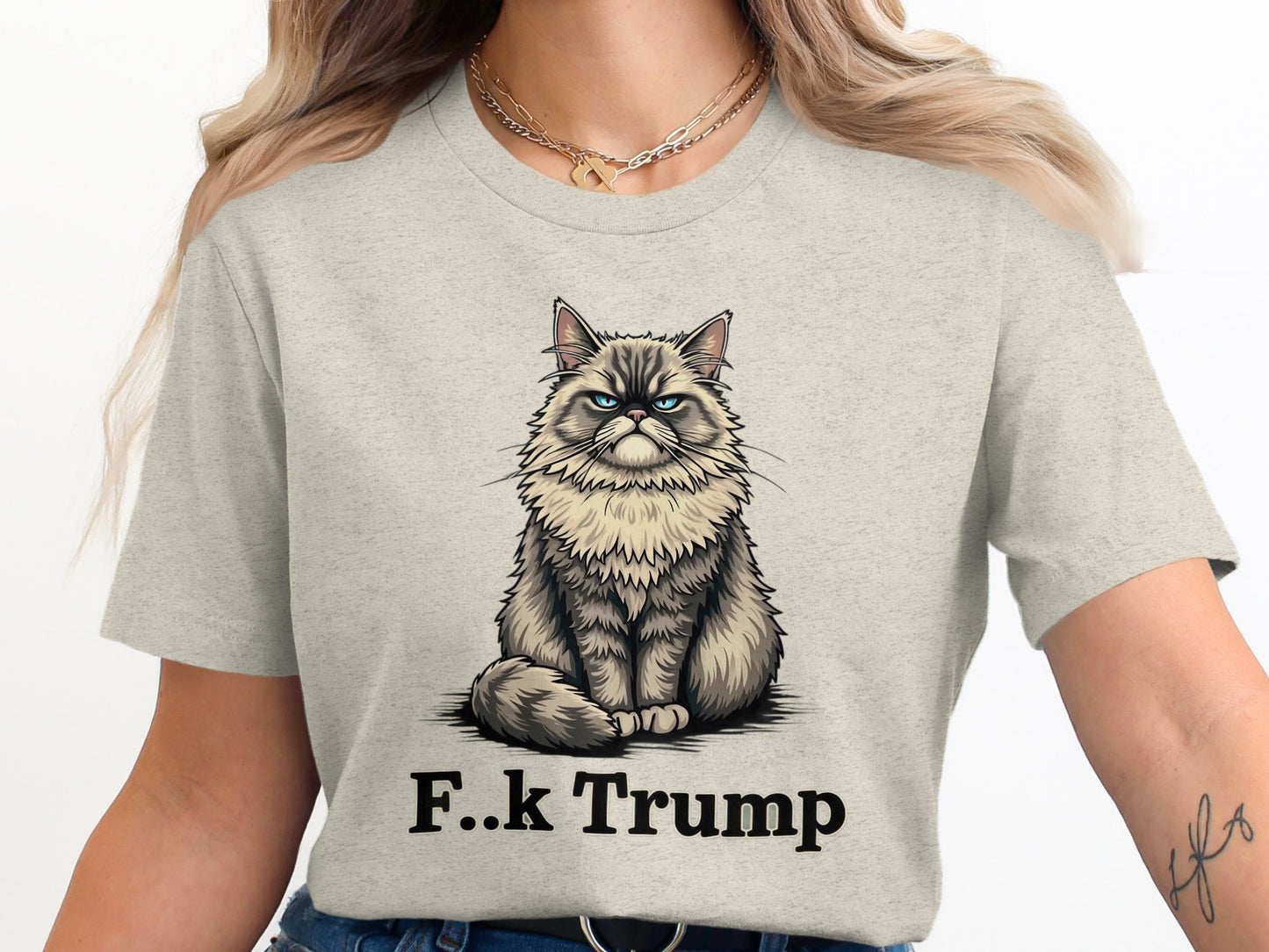Grumpy Cat F..k Trump Graphic Tee Shirt product